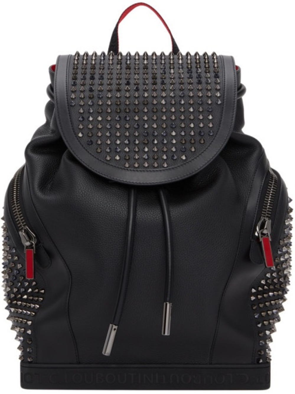 Christian Louboutin Black Explorafunk Backpack Spike Designer Bookbag With Strap
